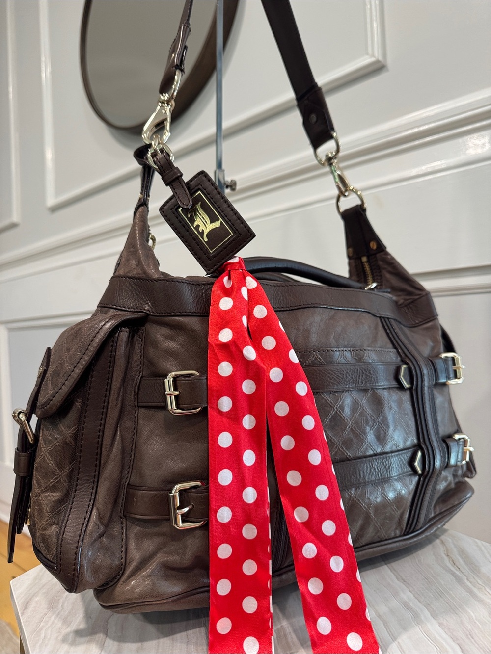 L.A.M.B. Bag Gwen Stefani LAMB Vintage Large Brown Leather Satchel